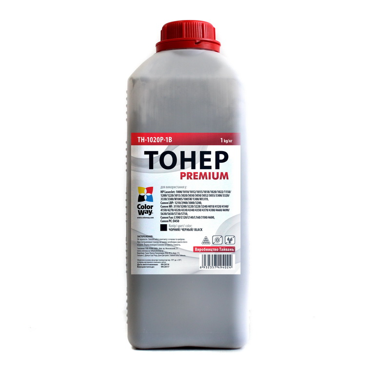 

Тонер ColorWay TH-1020P-1B, HP LJ 1000/1010/1200/2100/AX Premium (1kg)