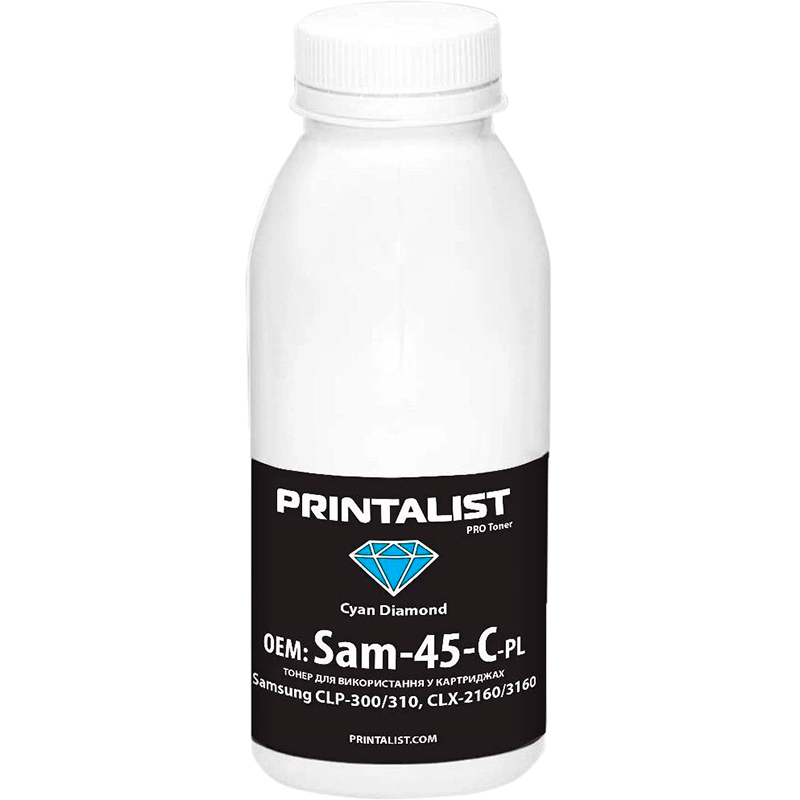 Тонер PRINTALIST Samsung CLP-300/310, CLX-2160/3160 45 г Cyan (Sam-45-C-PL)