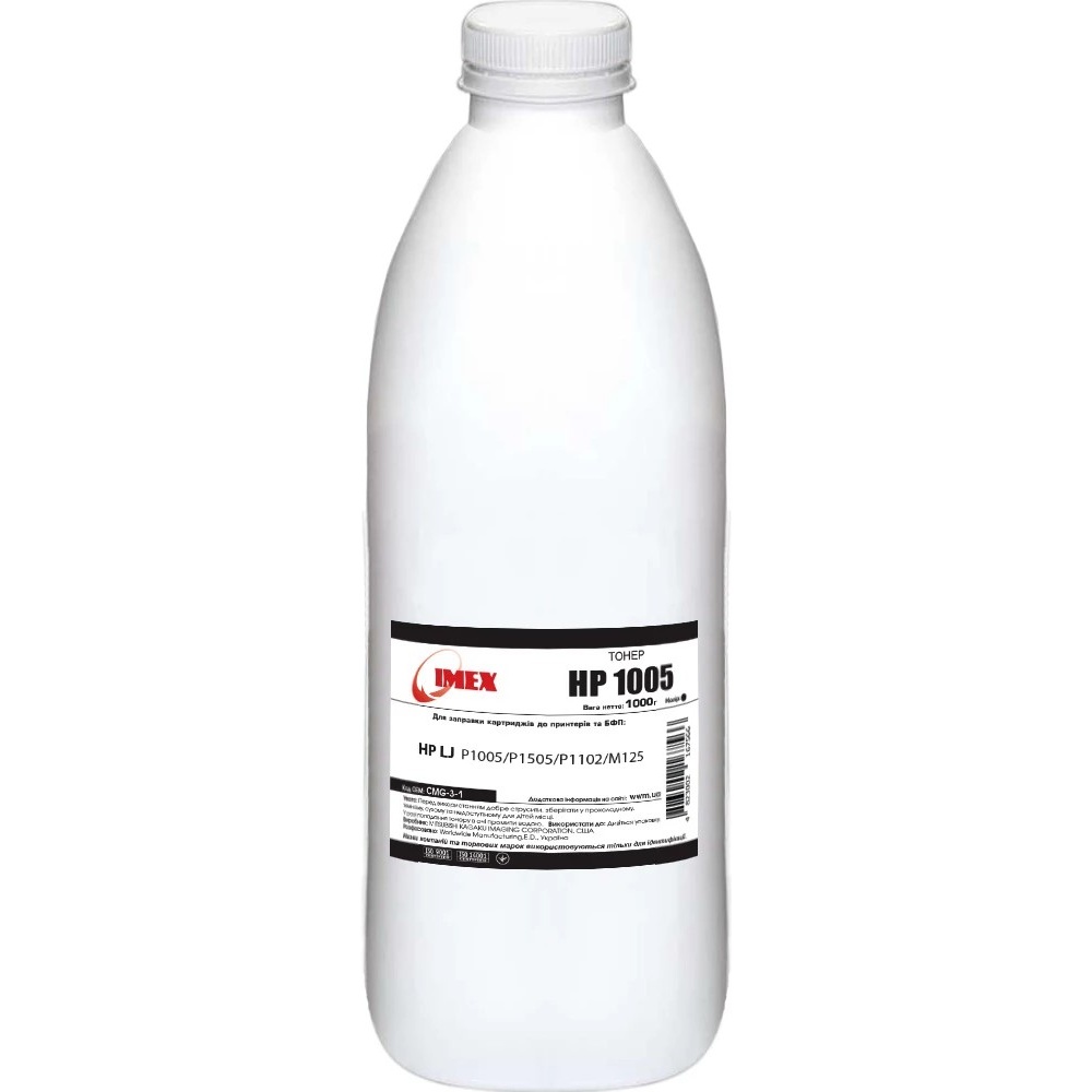 Тонер IMEX для HP LJ P1005/P1505/P1102/M125 1000 г Black (CMG-3-1)