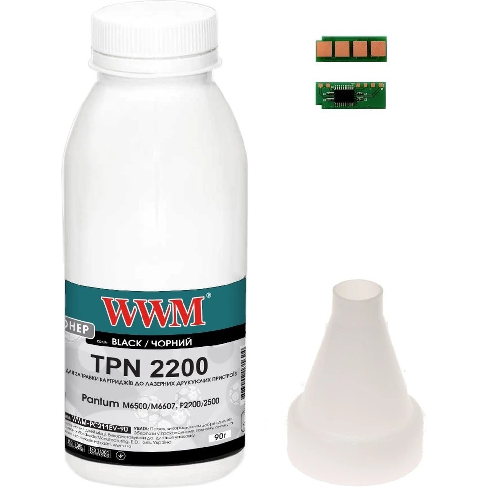 Тонер и чип WWM для Pantum M6500/M6607/P2200/P2500 90 г Black (TC-PC-211RB-WWM)