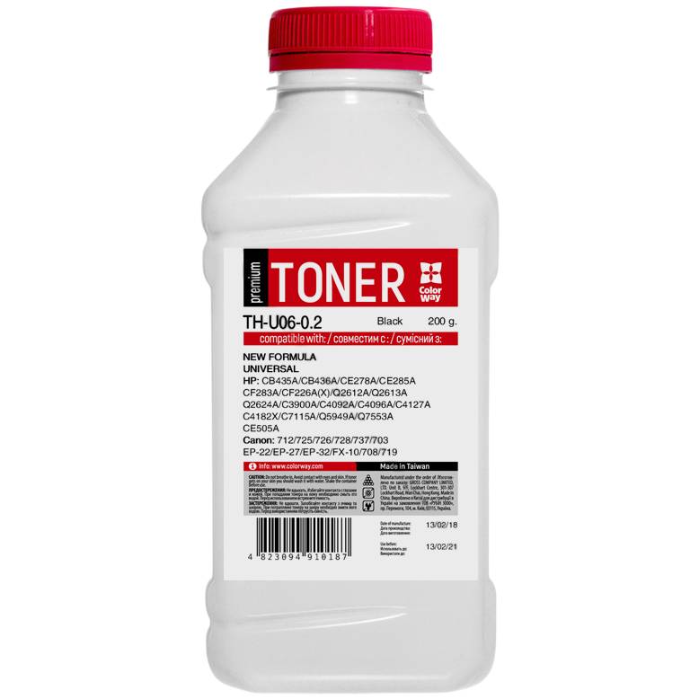 Тонер COLORWAY для HP LJ P1005/1006 (CB435A) Premium 200г  Black (TH-U06-0.2)