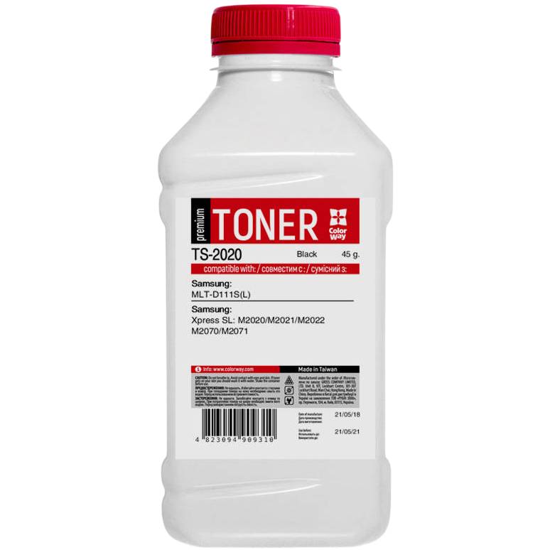 Тонер COLORWAY для Samsung SL-M2020/2070/2870 Premium 45g Black (TS-2020)