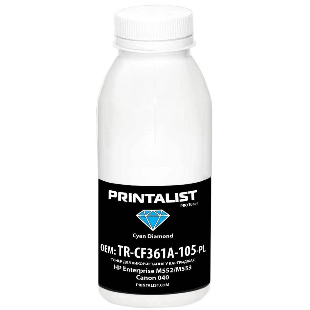 Тонер PRINTALIST для HP Enterprise M552/M553/Canon 040 105г Cyan (TR-CF361A-105-PL)