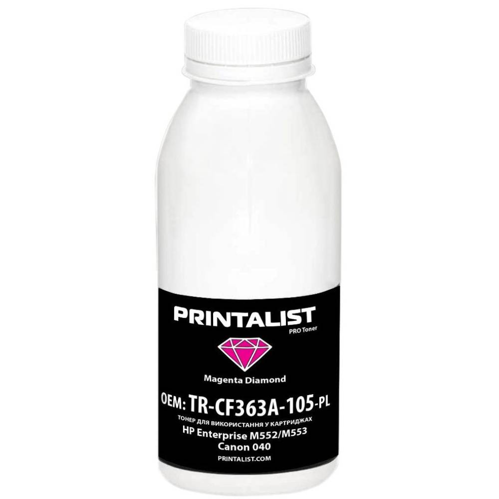 Тонер PRINTALIST для HP Enterprise M552/M553/Canon040 105г Magenta (TR-CF363A-105-PL)