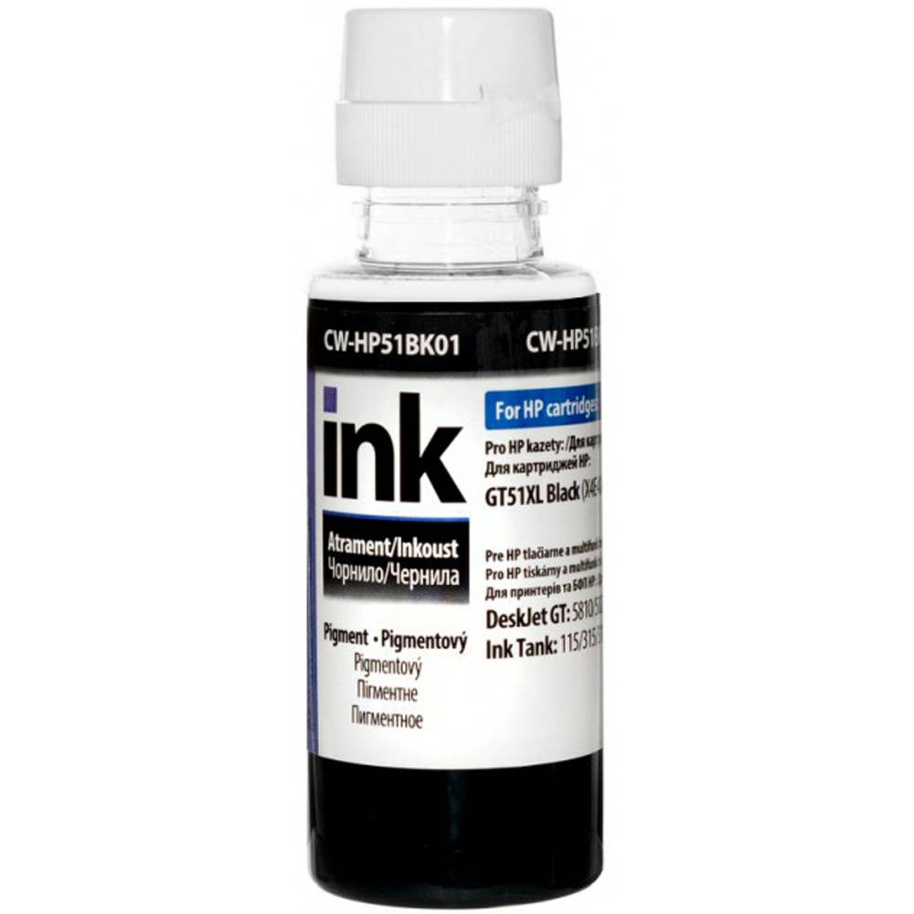 

Чернила COLORWAY HP Ink Tank 115/315/415 Pigm. Black 100 мл (CW-HP51BK01), HP Ink Tank 115/315/415 Pigm. 100мл black HP51BK