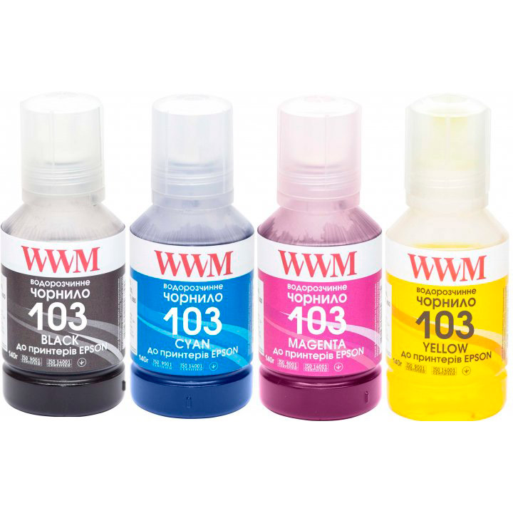Набор чернил WWM для EPSON L3100/3110/3150 4х140г B/C/M/Y (E103SET4)