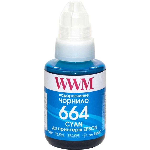 Чорнило WWM для Epson L110/L210/L300 Cyan (E664C)