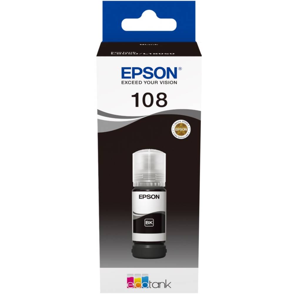 Контейнер із чорнилом EPSON 108 EcoTank L8050/L18050 Black (C13T09C14A)