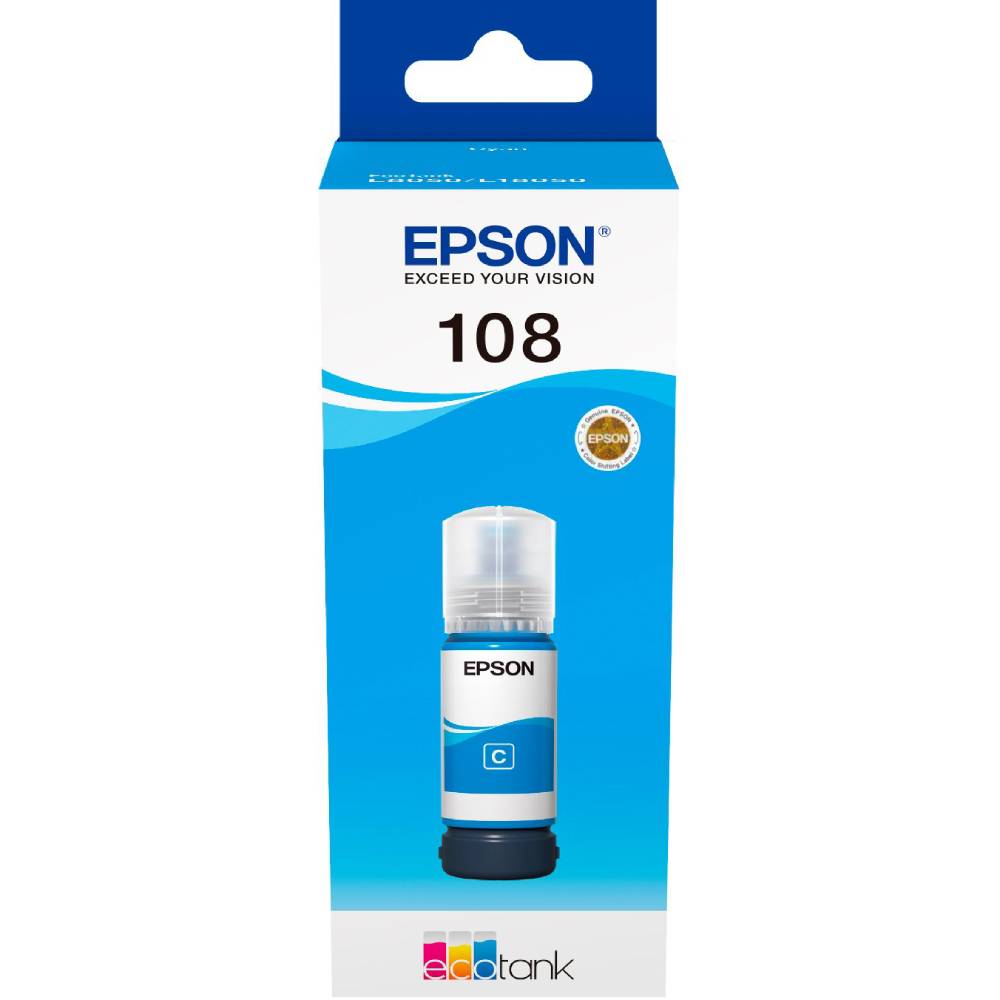 Контейнер із чорнилом EPSON 108 EcoTank L8050/L18050 Cyan (C13T09C24A)