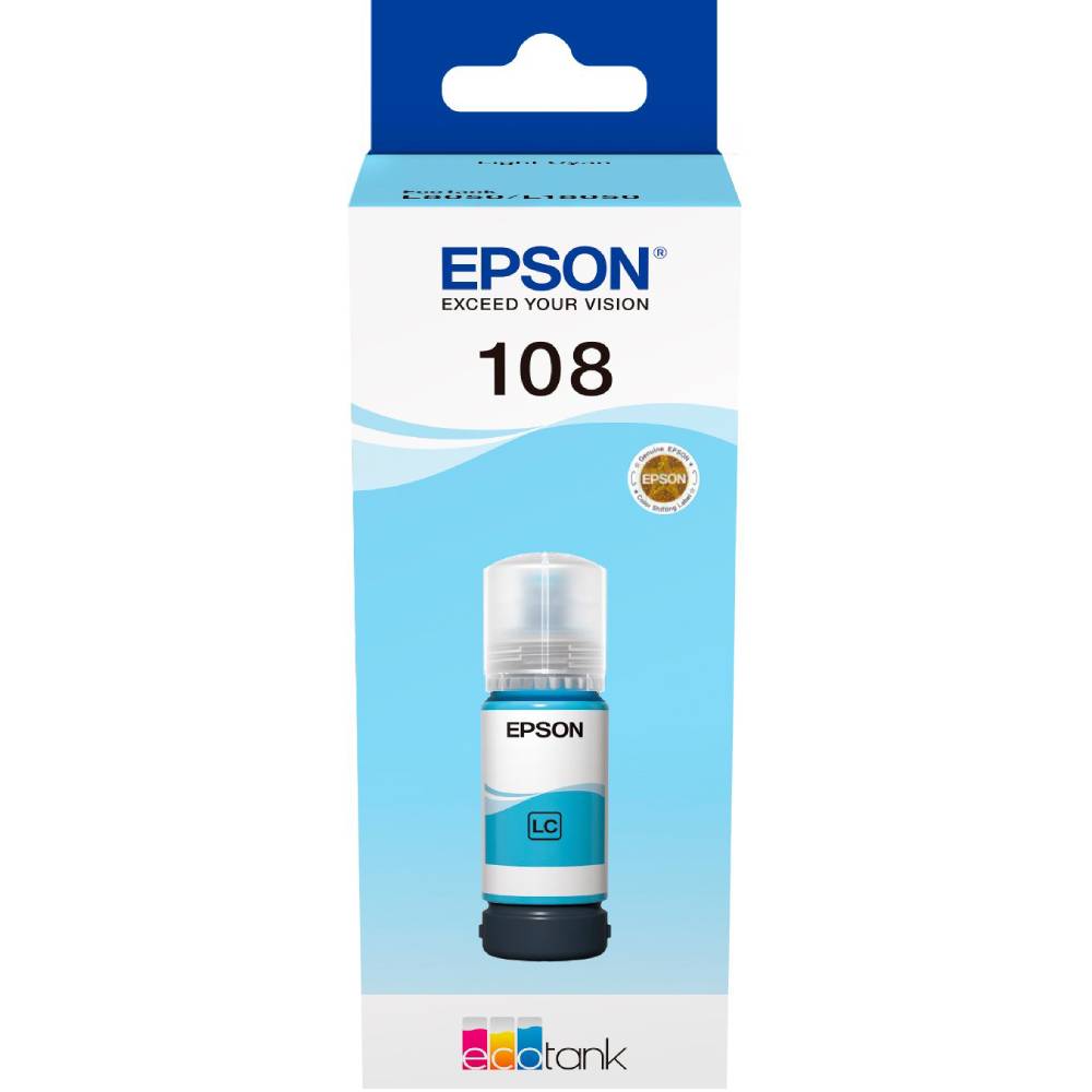 Контейнер с чернилами EPSON 108 EcoTank L8050/L18050 light cyan (C13T09C54A)