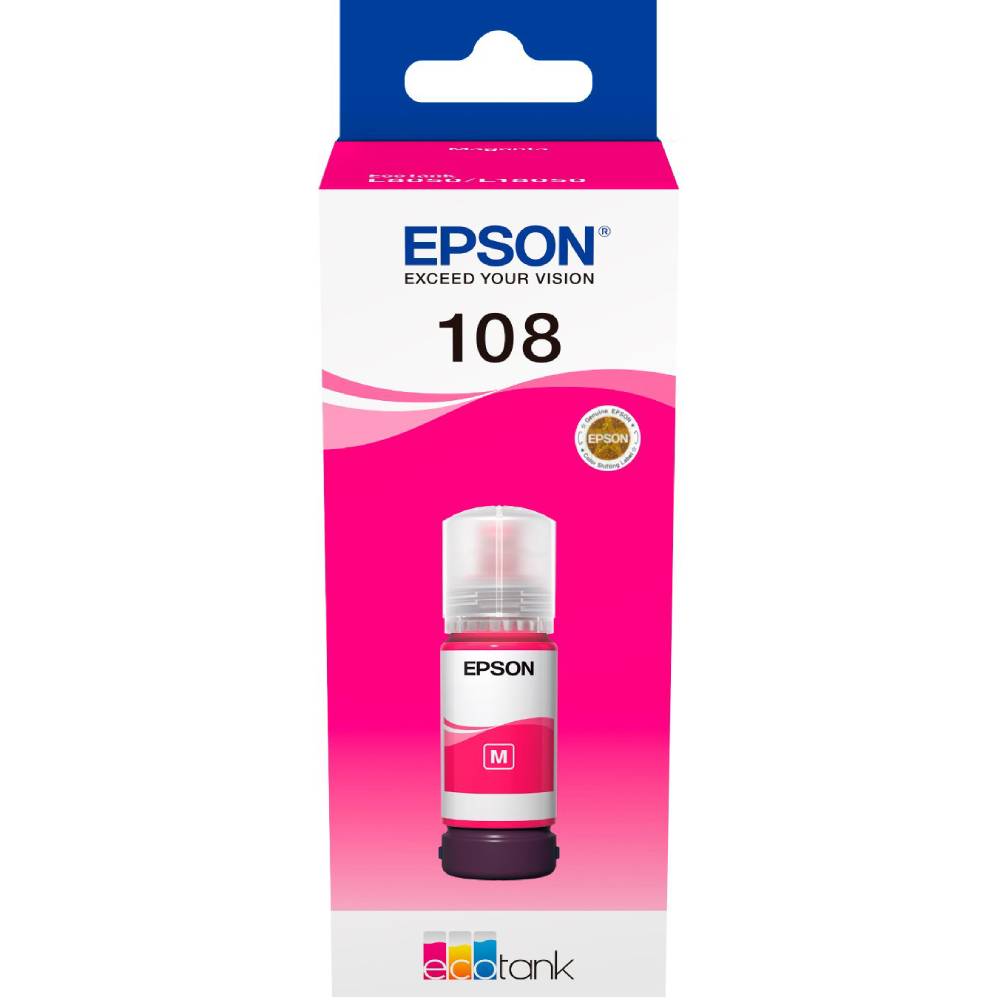 Контейнер с чернилами EPSON 108 EcoTank L8050/L18050 Magenta (C13T09C34A)