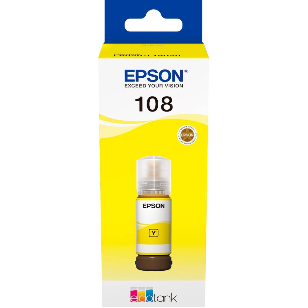 Контейнер с чернилами EPSON 108 EcoTank L8050/L18050 yellow (C13T09C44A)