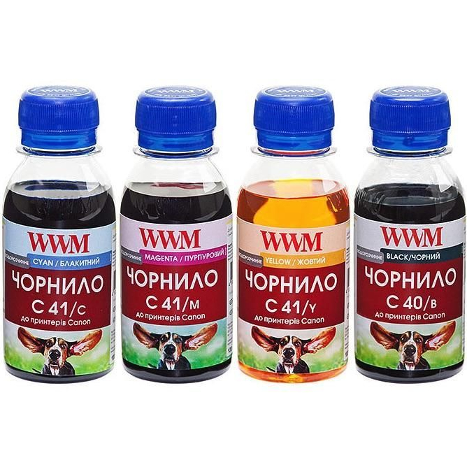 Комплект чернил WWM для CANON PG40B/CL41 В/C/M/Y 4 х 100 г (C40/41SET-2)