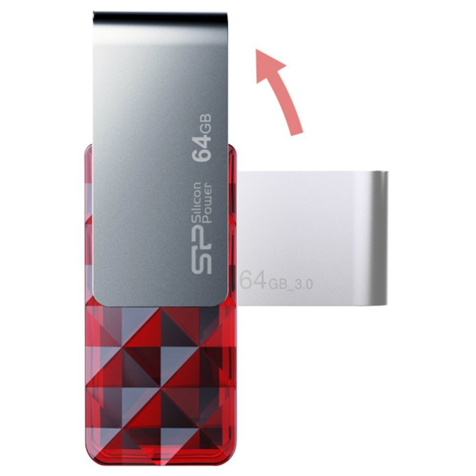 Флеш-драйв Silicon Power 64GB USB Ultima U30 Red (SP064GBUF2U30V1R) Конструкция поворотная