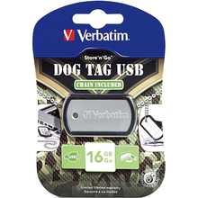 Флеш-драйв VERBATIM USB Drive 16Gb STORE'N'GO DOG TAG BLACK 98671