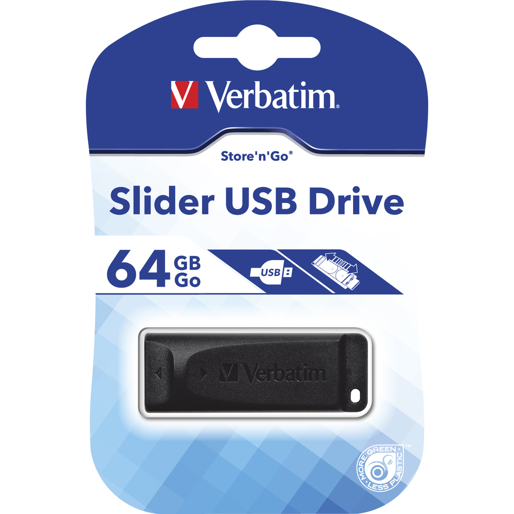 Флеш-драйв VERBATIM Store 'n' Go SLIDER 64 Gb (98698) Интерфейс USB 2.0