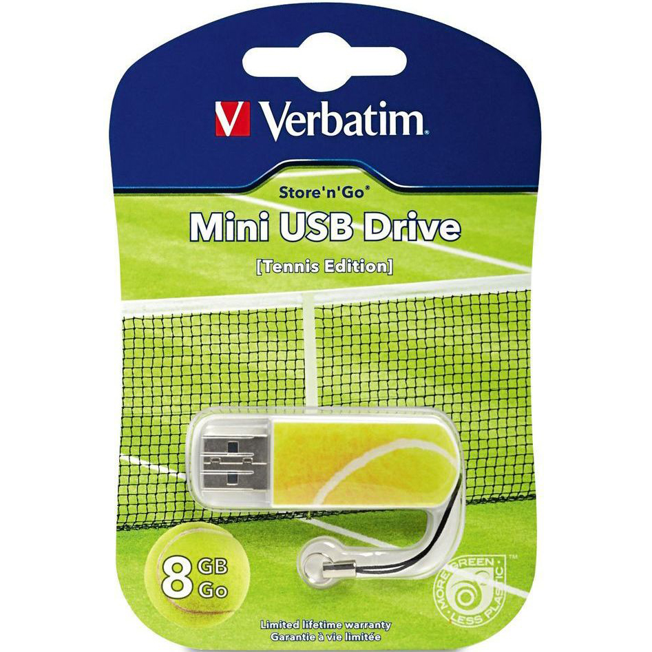 Флеш-драйв VERBATIM store'n'go MINI 8 Gb TENNIS (98511) Конструкція знімний ковпачок