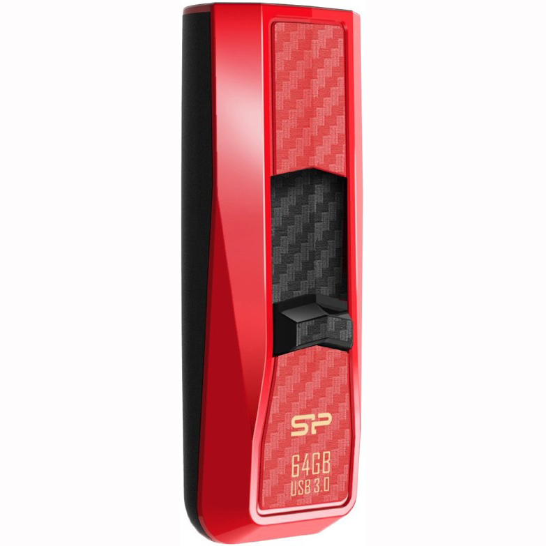 Флеш-драйв SILICON POWER Blaze B50 64 Gb Red (SP064GBUF3B50V1R) Матеріал корпуса пластик