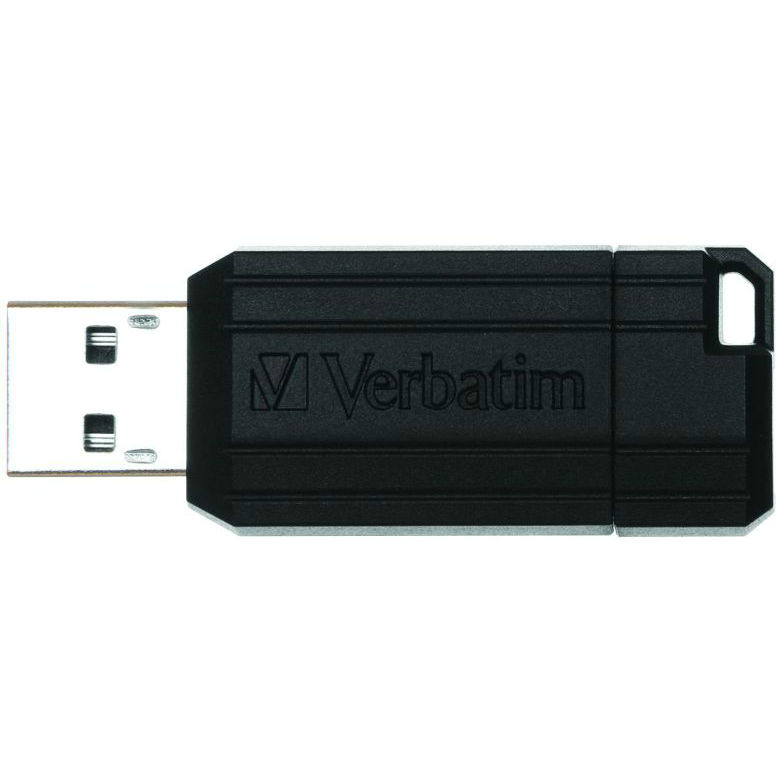 флеш-драйв VERBATIM USB Drive 128Gb STORE'N'GO PIN STRIPE BLACK 49071 Конструкция выдвижная