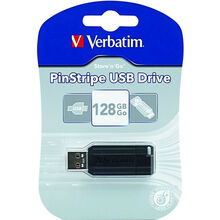 флеш-драйв VERBATIM USB Drive 128Gb STORE'N'GO PIN STRIPE BLACK 49071