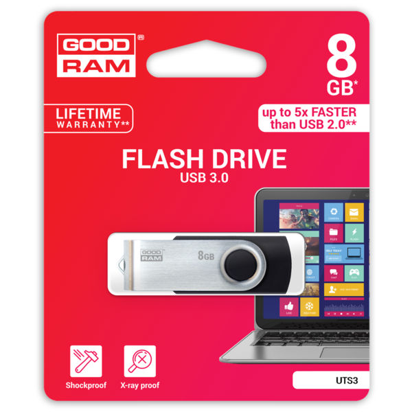 

Флеш-драйв GOODRAM TWISTER 8 GB (UTS3-0080K0R11), UTS3 8 GB USB 3.0