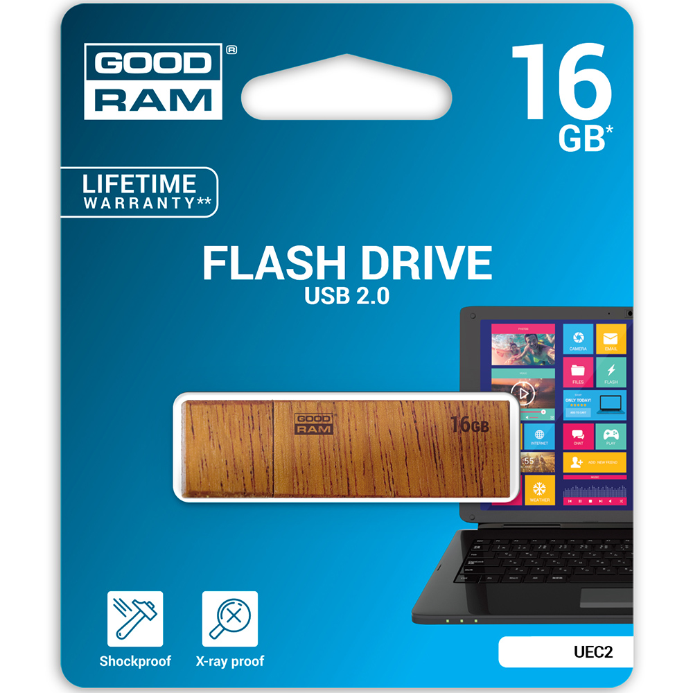 Флеш-драйв GOODRAM UEC2 16 GB BROWN (UEC2-0160N0R11) Объем памяти 16 Гб