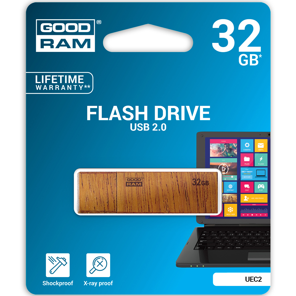 Флеш-драйв GOODRAM UEC2 32 GB BROWN (UEC2-0320N0R11) Объем памяти 32 Гб