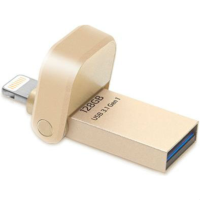 Флеш-драйв ADATA 128GB USB 3.1 Gen1 /Lightning Apple I920 Gold (AAI920-128G-CGD) Материал корпуса металл