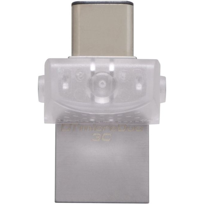 Флеш-драйв KINGSTON DataTraveler microDuo 3C 128GB (DTDUO3C/128GB) Матеріал корпуса пластик