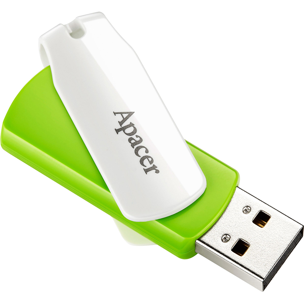 Флеш-драйв APACER AH335 8GB Green/White (AP8GAH335G-1) Конструкція поворотна