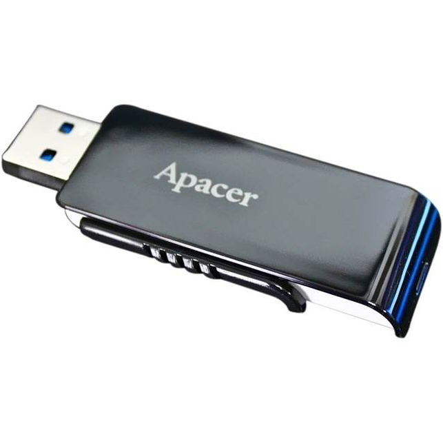 Флеш-драйв APACER AH350 16GB Black (AP16GAH350B-1) Конструкция выдвижная