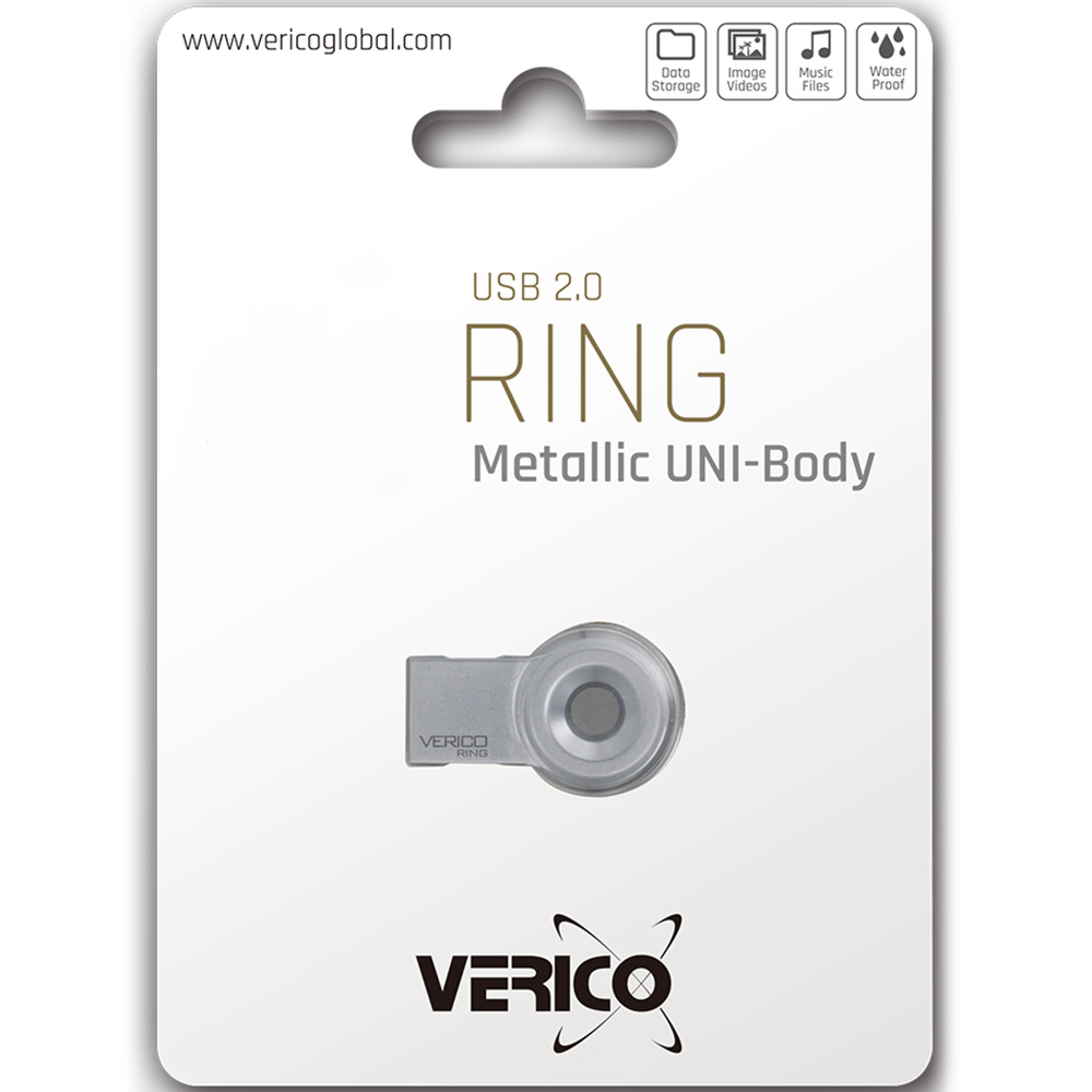 Флеш-драйв VERICO Ring 64Gb Silver (1UDOV-RHSR63-NN) Конструкция монолит