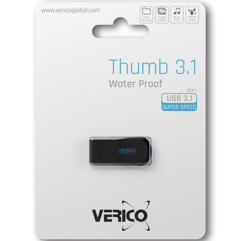 Фото Флеш-драйв VERICO Thumb USB3.1 8Gb Black+Blue (1UDOV-T9BE83-NN)