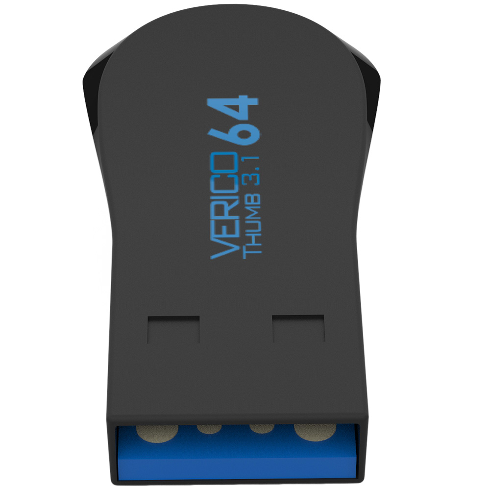 Флеш-драйв VERICO Thumb USB3.1 64Gb Black+Blue (1UDOV-T9BE63-NN) Конструкція моноліт