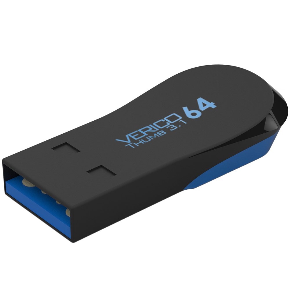 Зовнішній вигляд Флеш-драйв VERICO Thumb USB3.1 64Gb Black+Blue (1UDOV-T9BE63-NN)