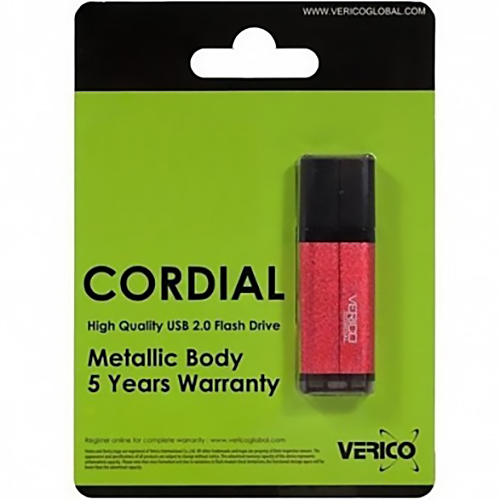 Флеш-драйв VERICO Cordial 4Gb Red (1UDOV-MFRD43-NN) Конструкция съемный колпачок