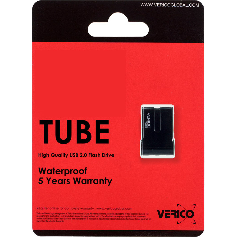 Флеш-драйв VERICO Tube 64Gb Black (1UDOV-P8BK63-NN) Конструкция съемный колпачок