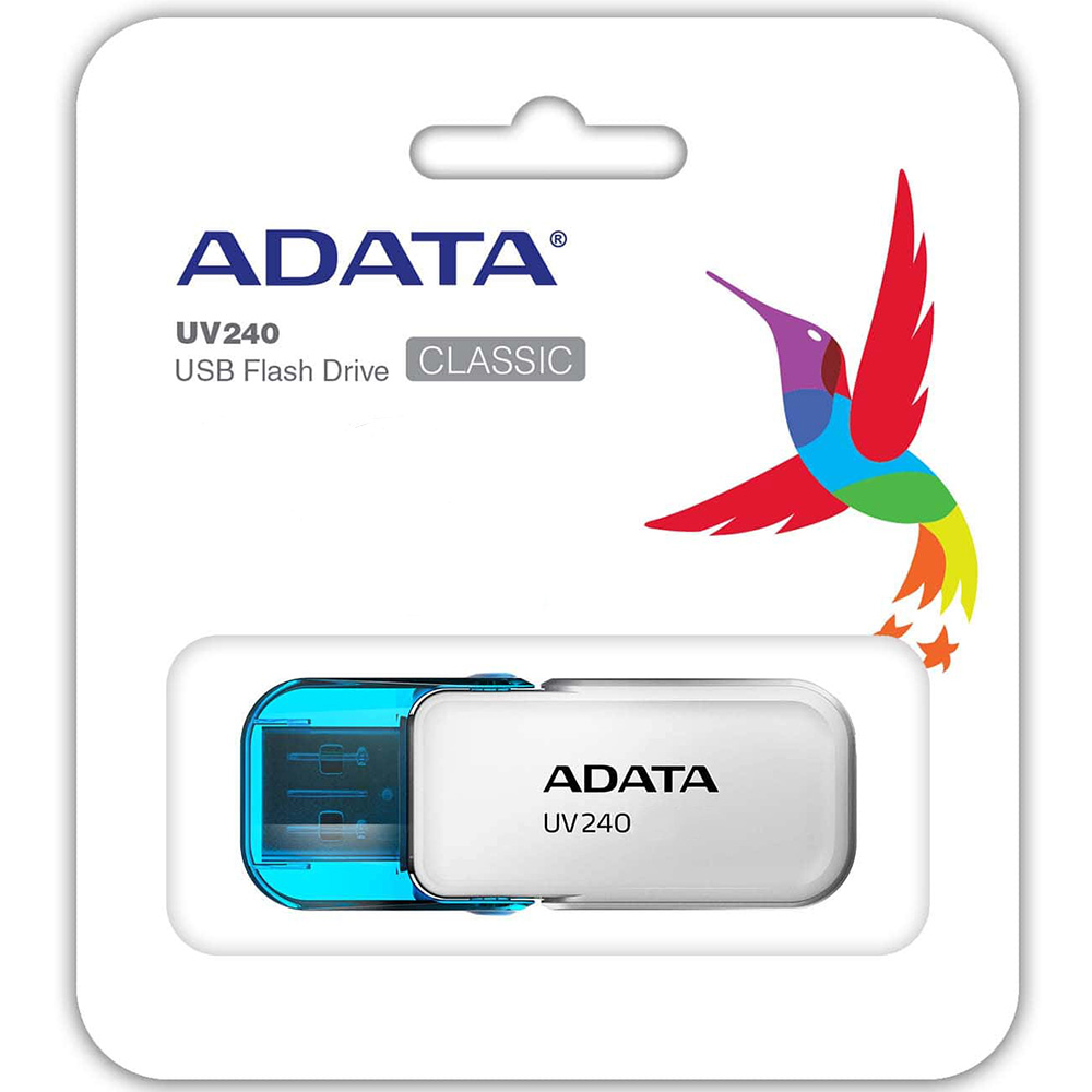 Флеш-драйв ADATA UV240 32GB White (AUV240-32G-RWH) Матеріал корпуса пластик