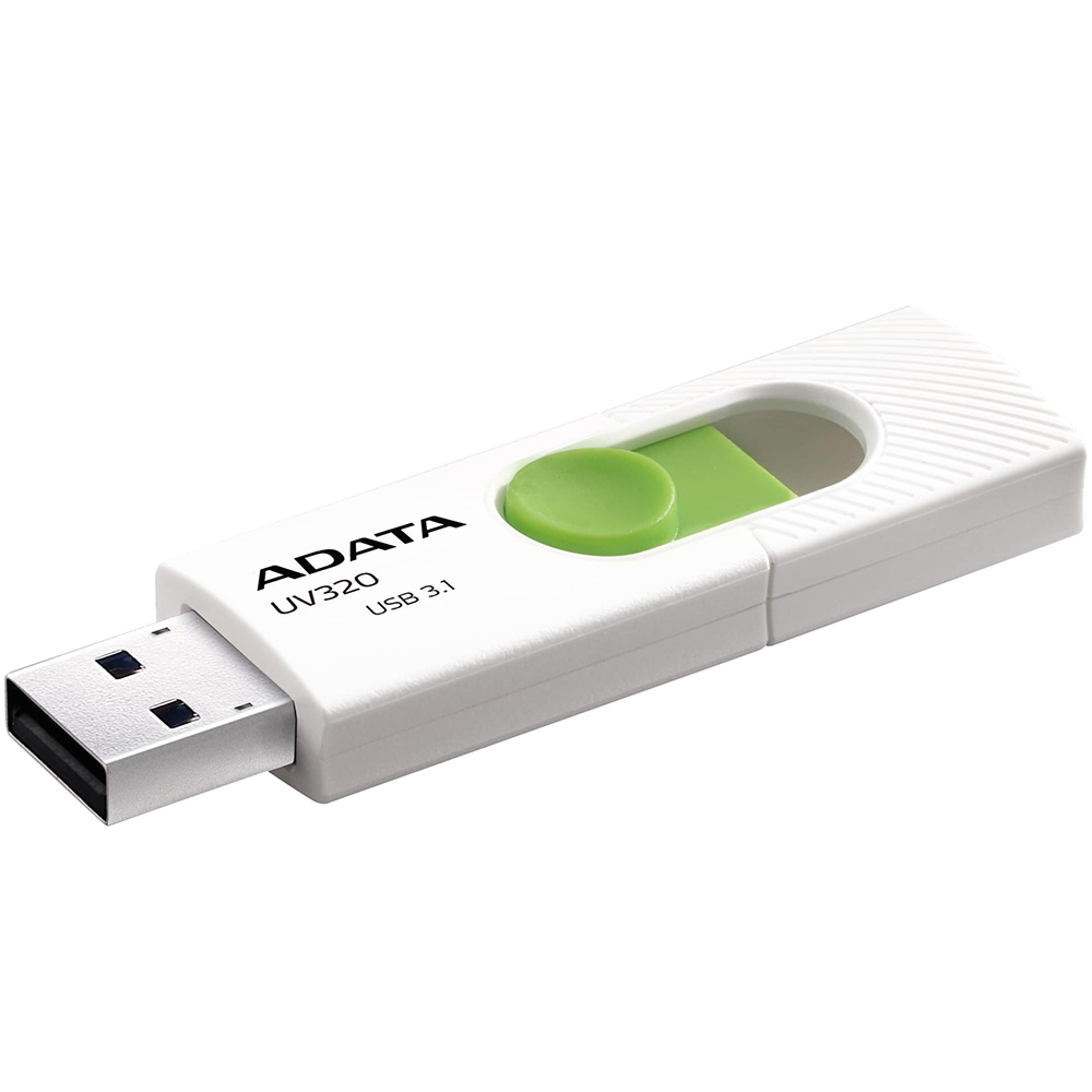 Флеш-драйв ADATA UV320 64GB White/Green (AUV320-64G-RWHGN) Конструкція висувна