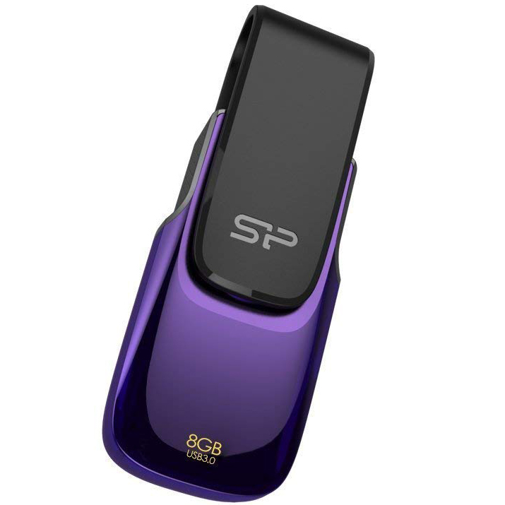 Флеш-драйв SILICON POWER Blaze B31 8GB Purple (SP008GBUF3B31V1U) Материал корпуса пластик