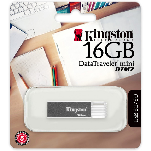 Флеш-драйв KINGSTON DATATRAVELER MINI 16GB (DTM7/16GB) Матеріал корпуса метал