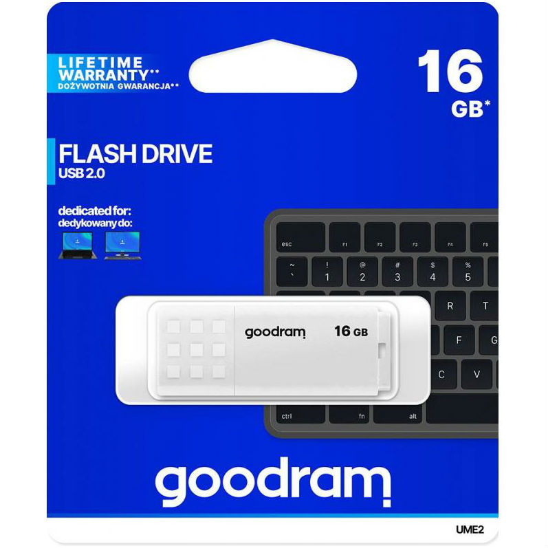 Флеш-драйв GOODRAM UME2 16GB (UME2-0160W0R11) Материал корпуса пластик