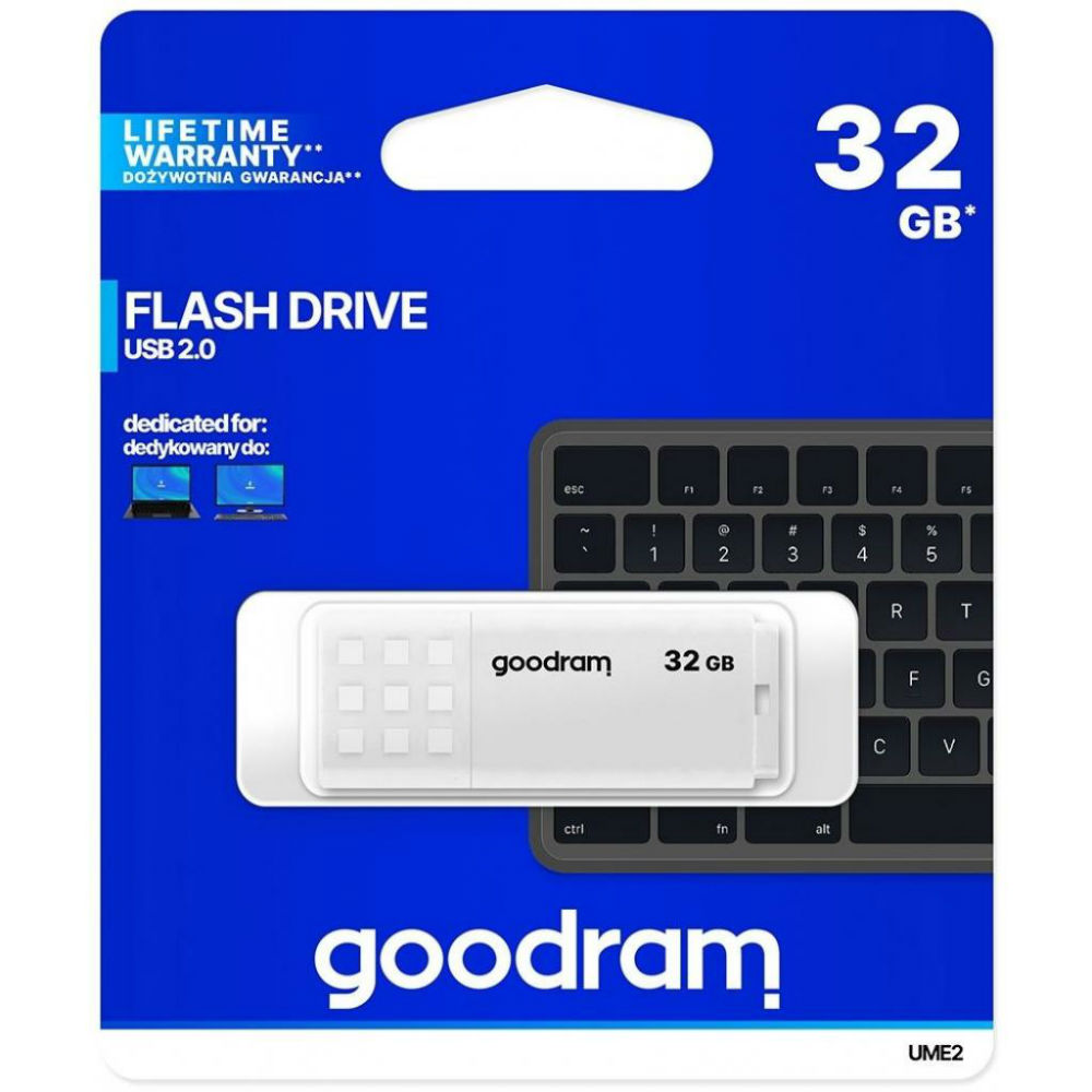 Флеш-драйв GOODRAM UME2 32GB (UME2-0320W0R11) Матеріал корпуса пластик