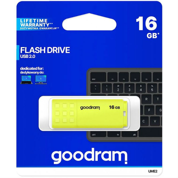 Флеш-драйв GOODRAM UME2 16GB (UME2-0160Y0R11) Материал корпуса пластик