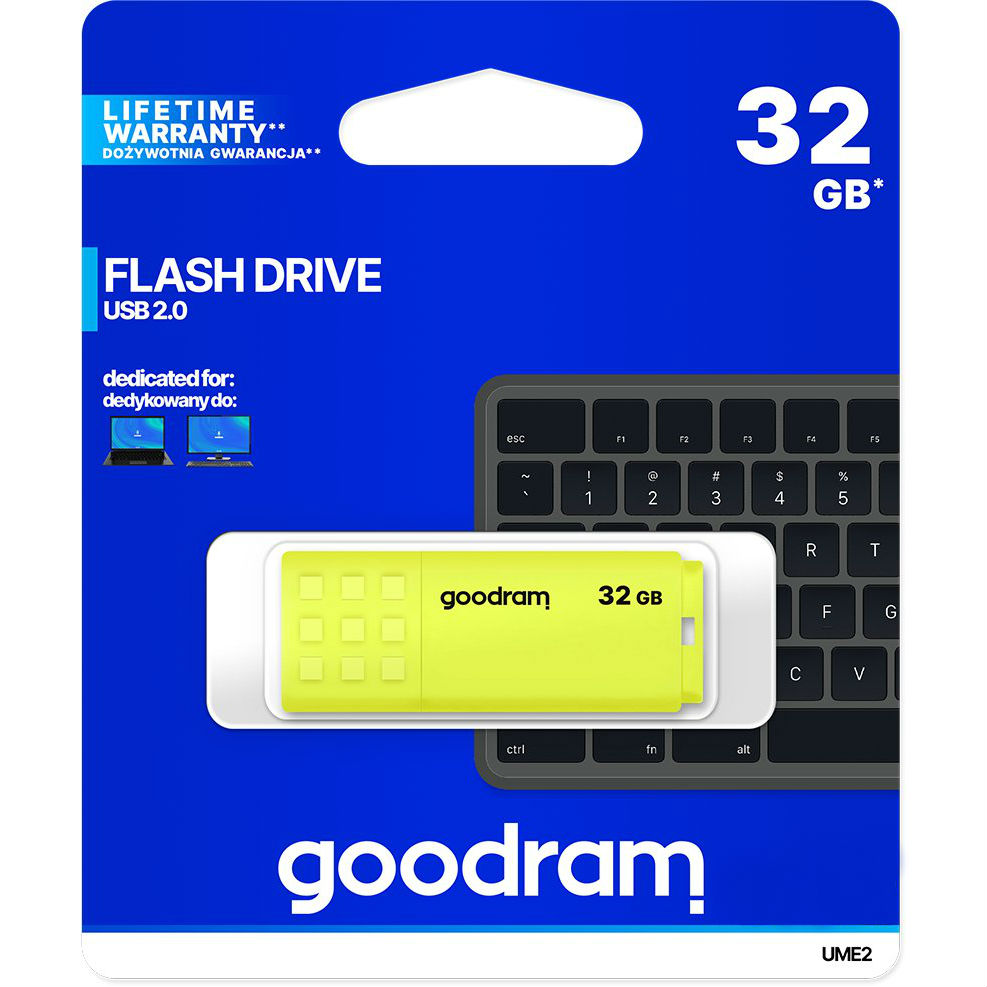 Флеш-драйв GOODRAM UME2 32GB (UME2-0320Y0R11) Матеріал корпуса пластик