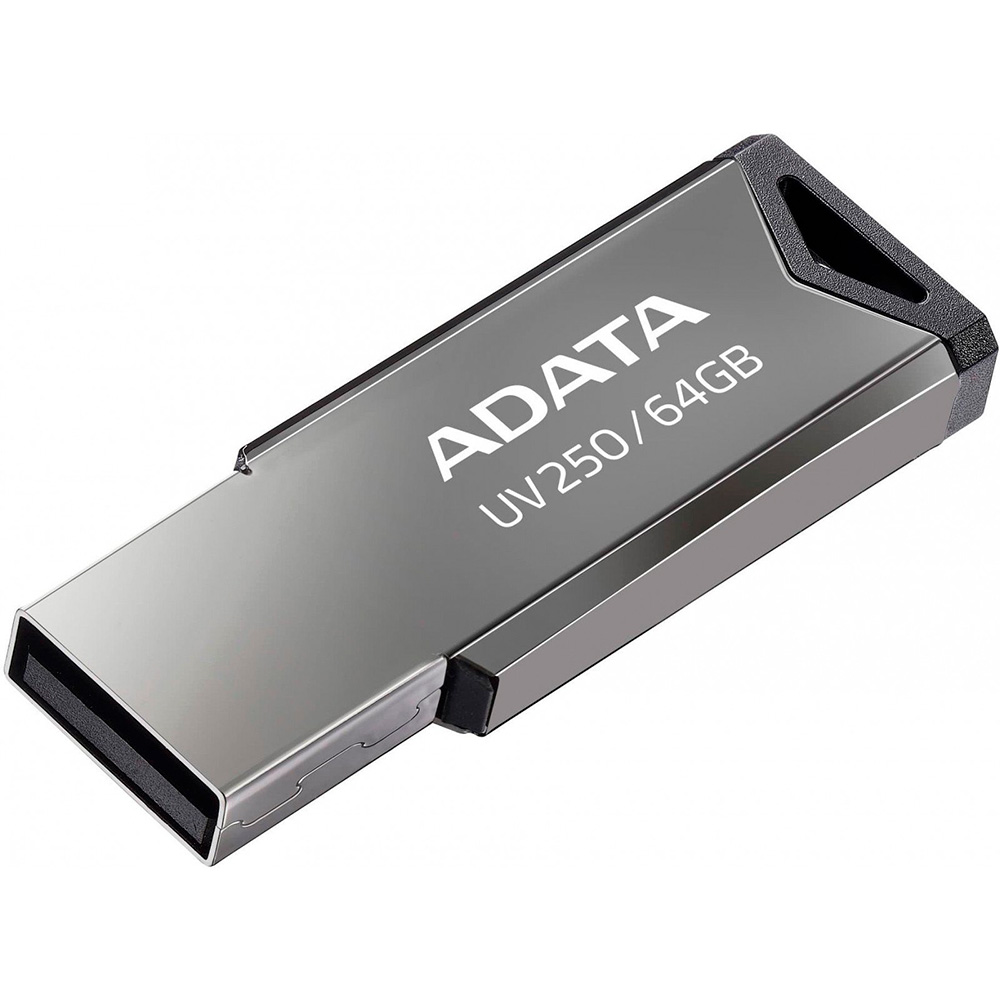 Флеш-драйв ADATA 64GB USB 2.0 UV250 Metal Black (AUV250-64G-RBK) Конструкция монолит