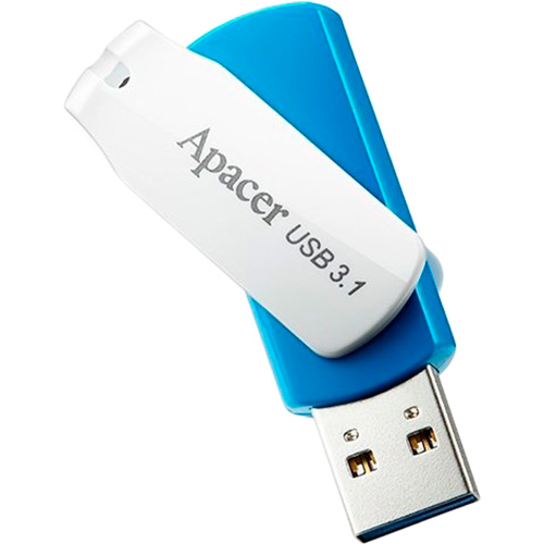 Флеш-драйв APACER 32GB USB 3.1 AH357 Blue/White (AP32GAH357U-1) Материал корпуса пластик