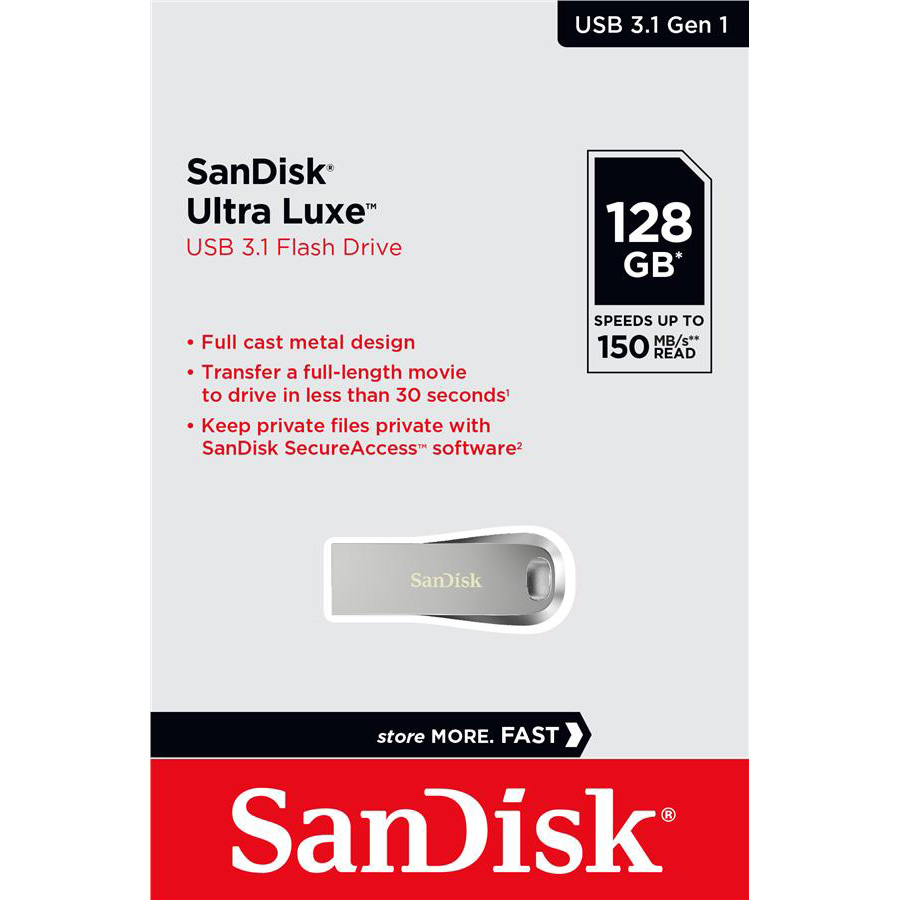 Флеш-драйв SANDISK 128GB USB 3.1 Ultra Luxe (SDCZ74-128G-G46) Интерфейс USB 3.1/3.2 Gen 1 Type-A