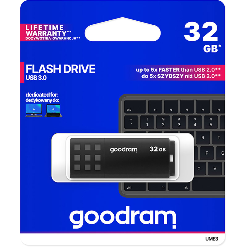 Флеш-драйв GOODRAM UME3 32GB Black (UME3-0320K0R11) Интерфейс USB 3.0