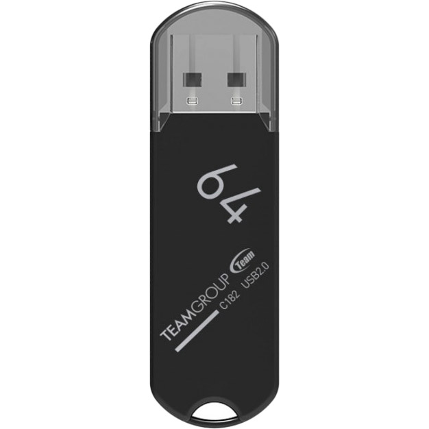 

Флеш-драйв TEAM 64GB USB 2.0 C182 Black (TC18264GB01), 64GB USB 2.0 C182 Black
